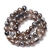 Electroplated Natural Agate Beads Strands G-B191-A07-8mm-12-4