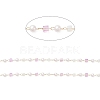 Faceted Cube Glass & ABS Plastic Imitation Pearl Beaded Chains CHS-G026-02KCG-02-1-2