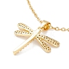 Clear Cubic Zirconia Dragonfly Pendant Necklace NJEW-O125-18G-2