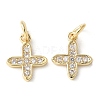 Brass Micro Pave Clear Cubic Zirconia Pendants KK-Q031-31G-02-1