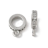 Brass Micro Pave Cubic Zirconia Tube Bails KK-D324-33P-1