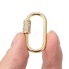 Brass Micro Pave Cubic Zirconia Screw Carabiner Lock Charms ZIRC-G160-21G-5