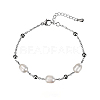 Real 18K Gold Plated Stainless Steel Freshwater Pearl Handmade Chain Bracelets for Women FW1421-6-1