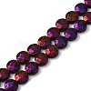 Electroplated Natural Lava Rock Beads Strands G-A256-F01-01A-1