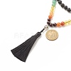 7 Chakra Buddhist Necklace NJEW-JN03895-01-5