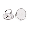 Non-Tarnish 304 Stainless Steel Pad Ring Settings STAS-I184-01A-P-2