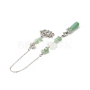 Natural Green Aventurine Pointed Dowsing Pendulums PALLOY-JF02009-04-3