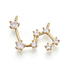 Brass Micro Pave Cubic Zirconia Pendants X-ZIRC-F099-20G-12-1