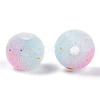Frosted Baking Paint Crackle Glass Beads with Glitter Powder LS-DGLA-T004-6mm-01L-3