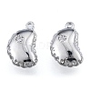 Brass Micro Pave Clear Cubic Zirconia Charms KK-N216-559P-2