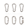 6Pcs 2 Style 304 Stainless Steel Rock Climbing Carabiners STAS-TA0001-33P-11