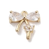 Brass Pave Clear Cubic Zirconia Charms KK-Z061-17G-1