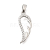 Brass Clear Cubic Zirconia Pendants KK-B187-08P-1