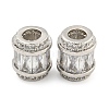 Rack Plating Brass Micro Pave Cubic Zirconia European Beads LS-KK-F089-31P-08-1