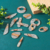 Biyun 14Pcs 7 Styles Transparent Resin & Walnut Wood Pendants RESI-BY0001-06-5