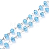 Handmade Electroplate Glass Beaded Chains AJEW-JB00528-07-1