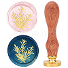 Brass Wax Seal Stamps with Rosewood Handle AJEW-WH0412-0046-1