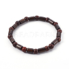 Natural Sandalwood and Wood Beads Stretch Bracelets BJEW-JB04015-01-1