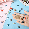 SUNNYCLUE 200Pcs 10 Colors Polymer Clay Rhinestone European Large Hole Beads with Silver Plated Brass Cores FPDL-SC0001-01-3