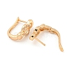 Brass Micro Pave Clear Cubic Zirconia Hoop Earrings EJEW-A107-01B-KCG-2