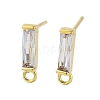 Brass Micro Pave Cubic Zirconia Earring Findings KK-A205-10G-03-1