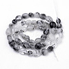 Natural Black Rutilated Quartz Beads Strands G-Q952-10-6x8-2