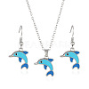 Alloy Enamel Pendant Necklaces & Dangle Earrings Sets FS-WGBC05C-07-2