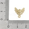 Brass Clear Cubic Zirconia V Shaped Connector Charms KK-I719-04G-3