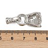 Brass Micro Pave Cubic Zirconia Fold Over Clasps ZIRC-L062-K01-P-1-2