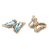 Brass Pave Faceted Glass Connector Charms X-FIND-Z020-04F-2