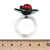 Rotatable Handmade Lampwork Rings RJEW-P158-02B-6