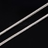 Silver Color Plated Brass Snake Chain Necklaces X-NJEW-D181-S-2