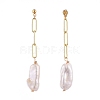 Nuggets Natural Keshi Pearl Dangle Stud Earring EJEW-JE04175-3