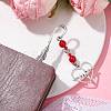 Valentine's Day Alloy Heart Pendant Bookmarks AJEW-JK00270-02-2