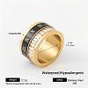 304 Stainless Steel Rhinestone Wide Band Finger Rings XC5005-30-1