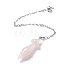Natural Rose Quartz Pointed Dowsing Pendulums AJEW-B020-05P-07-2