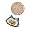 Handmade Glass Seed Beaded Cat Head Shape Pendants PALLOY-MZ00933-02-2