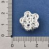 Flower Brass Micro Pave Clear Cubic Zirconia Beads KK-Z156-14S-03-3