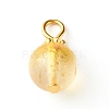 Frosted Spray Painted Foil Glass Beads PALLOY-JF00808-2