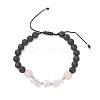 Natural Mixed Gemstone & Lava Rock Beads Braided Bead Bracelets for Women BJEW-JB12924-3
