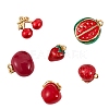 6Pcs 6 Style Brass Enamel Charms KK-SZ0004-04-1