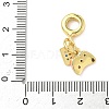 Brass Enamel European Dangle Charms KK-I355-22G-02-3
