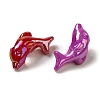 Plating Opaque Acrylic European Large Hole Beads OACR-E039-45-2