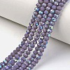 Electroplate Opaque Solid Color Glass Beads Strands EGLA-A034-P6mm-L10-1