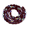 Transparent Electroplate Glass Beads Strands EGLA-N023-6x8mm-A10-2