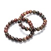 Natural Polychrome Jasper/Picasso Stone/Picasso Jasper Stretch Beaded Bracelets G-A185-01R-2