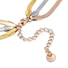 Three Colors 304 Stainless Steel Flat Snake Chain 3 Layer Necklaces NJEW-H038-02M-2