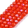 Electroplate Opaque Solid Color Glass Beads Strands EGLA-A044-P6mm-L03-1