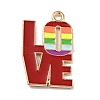 Rainbow Color Alloy Enamel Pendants ENAM-G208-20KCG-1