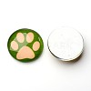 Dog Paw Prints Pattern Luminous Dome/Half Round Glass Flat Back Cabochons for DIY Projects GGLA-L010-10mm-L08-3